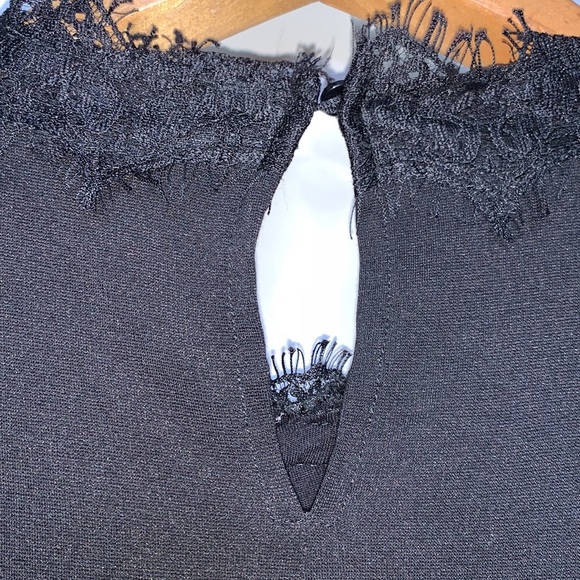 ZARA Black Lace Contrast Easy Pull On Dress - Picture 14 of 14